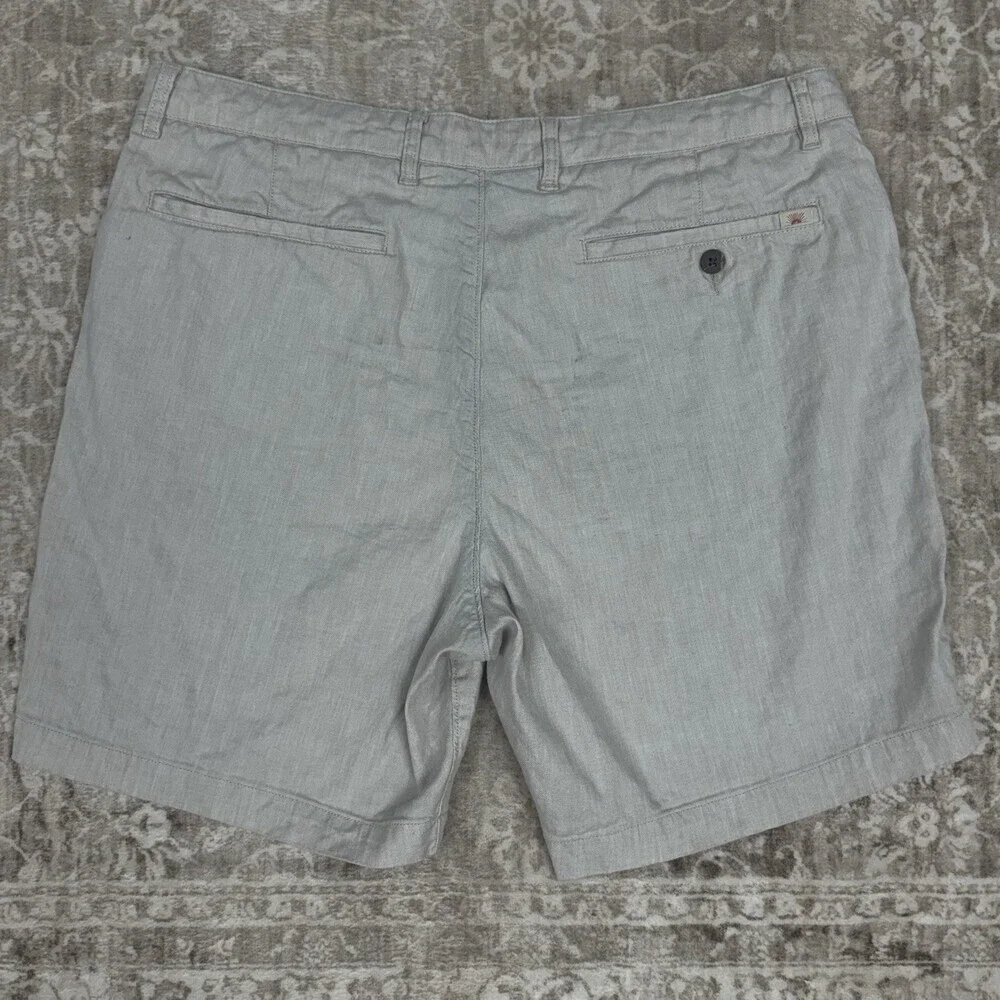 Faherty Men's Chino Shorts Linen Blend Khaki 35 Preppy‎ Coastal Beach Casual